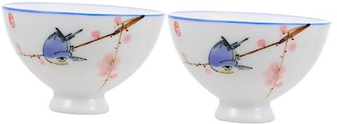 Alipis 2piezas Taza De Cerámica Pintada Mano Taza Individual y Oolong Diseño y Práctico