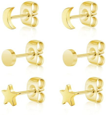 Artskin Titan Frauen gold Ohrstecker nickelfrei hypoallergen Mädchen Ohrringe Ohrstecker für empfindliche Ohren klassischen Ohrring Frauen Mädchen