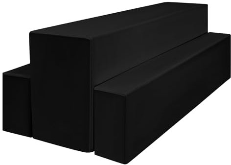 Lumaycens 1 Pack Bierbank Hussen & Biertisch Husse 3er-Set, 220 x 70 x 80 cm in Bierzeltgarnitur, Biertischhusse Premium für 70 cm Blickdicht waschbar Tisch für Outdoor-Bankette (Schwarz)