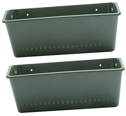 DARANCA Pots de Fleurs Suspendus, Pot de Fleur 2 pièces jardinière Suspendue jardinière rectangulaire extérieure Pots muraux for Plantes Pot de jardinière en Plastique Balcon Suspendu