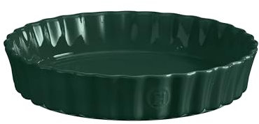 Emile Henry - Pastel alto, plato para tarta alto, cerámica, 28 cm, verde cedro