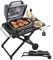 KEESHA Foldable Grill Stand for Ninja Woodfire OG700/800/900 Series, Portable Grill Cart for Ninja and Ooni Pizza Oven, Grill Table for Outdoor and Indoor with Wheels, 35 x 20 x 30