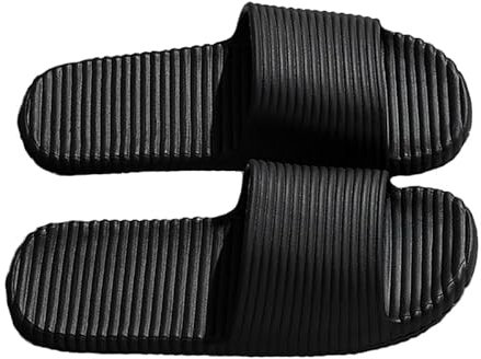 AioTio Ciabatte da Doccia Uomo Donna Ciabatte da Mare Antiscivolo Pantofole Comode Pantofole per Nuoto Spiaggia Casa Pantofole(Nero,44/45EU)