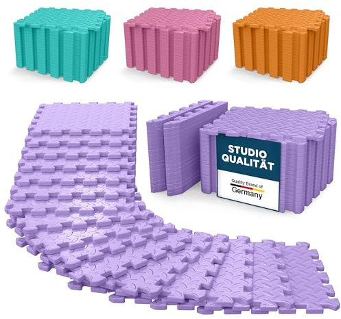 Forever Myself Bodenschutzmatte, Fitness Puzzlematte aus Eva, 1,5 m² Lila | 18 Teile, rutschfeste & robuste Trainingsmatte, Schallschutzmatte für Homegym, wasserfest, 12 mm EVA-Schaumstoffmatte
