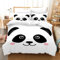 Tomifine Panda Bettwäsche, Süßer Panda Tier Bettbezüge Set mit Reißverschluss für Kinder Jungen Mädchen (100x135cm+40x60cmx1,Weiß)