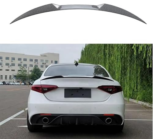 DASHENGFANG Auto Heckspoiler Spoilerlippe Kofferraumspoiler für Alfa Romeo Giulia 2015-2024 Heckflügel Auto Styling Zubehör,Carbon Fiber Look