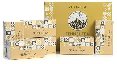 Tisana Finocchio di Alpi Nature, 120 Bustine di Tè, 240g, Confezione da 6 x 20 Bustine da 2g