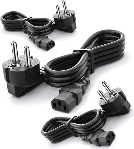1,5m Stromkabel 3 Polig, C13 Kabel Euro Stecker Netzkabel Kompatibel mit Vizio TV VX32L VW32L VX37L VW26L VA6 VMM26 E321VL E371VA E371VL, LG TV 32LV2500 42LF11 42LG20 42LG30, 2 Stück