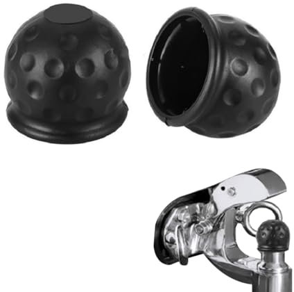 Ruayia Anhängerkupplung Abdeckung Lustig 2 Stück, Kappe Anhängerkupplung Schutzkappe Set Gummi Trailer Ballhülle Kugelkopfabdeckung Anhängerkugelkopf - Schwarz