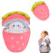 Pipihome Conejito de Peluche, 30CM Animal de Peluche Conejo para Niños y Adultos, Animal de Peluche Fresa Suave con Cremallera para Mimar y Jugar, Regalo de Conejito de Pascua