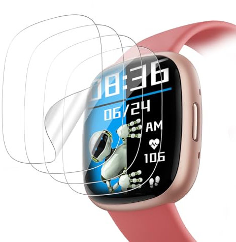 Carantee für Panzerglas für Fitbit Versa 3/Fitbit Versa 4/Fitbit Sense 2/Fitbit Sense Schutzfolie, 2 Stück TPU Displayschutz für Versa 4 Schutzglas Folie, Blasenfrei für Sense 2 Displayschutzfolie