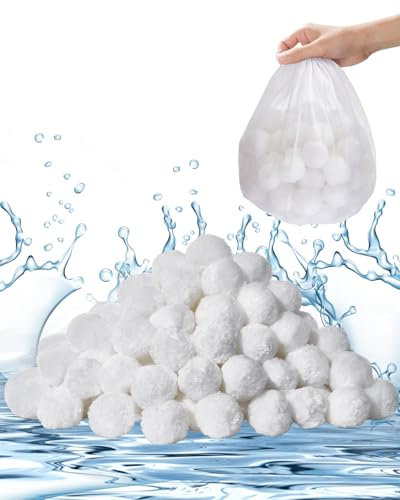 VEVOR Boules Filtrantes pour Piscine Filtre à Sable, 0,7 kg, Boules de Remplacement pour Sable Filtre Piscine, Fibre Polyester Réutilisables avec Sac de Lavage, pour Divers Systèmes Filtration Piscine