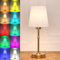 Bedside Table Lamp for Bedroom with Rechargeable Light Bulb 2200mAh Battery Operated Small Gold Vintage Decor Cordless Lamp, 4 Color Temperature/Timer/Dimmer/Color Changing Table Lamps for Living Room