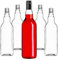 KADAX Botellas de vidrio para rellenar, 700 ml, 5 unidades, botellas de licor vacías con tapón de rosca, botellas de zumo, botellas para licor, botellas de licor (negro, largas)
