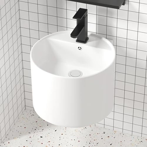 Mueble de baño de esquina de cerámica blanca con línea decorativa y fregadero individual (39 cm)
