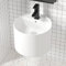 Mueble de baño de esquina de cerámica blanca con línea decorativa y fregadero individual (39 cm)