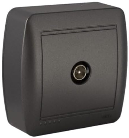 Perfect for wall mounting and connecting audio and video equipment, the graphite TV socket offers versatility and elegance in any setting.