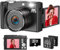 Appareil Photo numérique 4K - Caméra de vlogging autofocus 64 MP - Macro One Touch et Zoom numérique 18X - Écran à Rabat de 2,8 à 180° - pour débutants et Adultes - avec Carte SD de 32 Go et 2 Piles