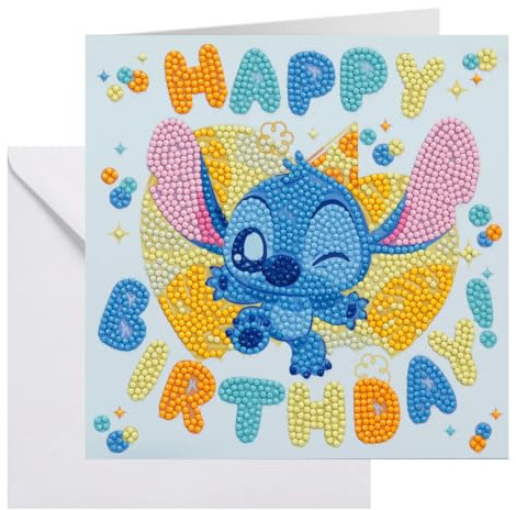 CRYSTAL ART Stitch Birthday Card 18x18cm Kit Craft Buddy