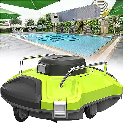 PLSZLL Limpiafondos robótico para Piscinas, Limpiador robótico inalámbrico para Piscinas, Robot Limpiador de Piscinas Totalmente automático, Color Blanco, para Piscinas elevadas y enterradas.