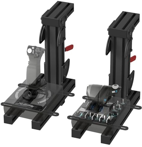 VELPAX 2 Pack Foldable Metal Desk Mount for Flight Sim Hotas,Compatible with X56/X52, and Other Hotas Controllers,Heavy Duty with All Installation Bolts & Manual