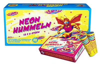 vama Funke Premium Bodenwirbel Feuerwerk Hummeln Set (Turbo & Neon) | Fliegender Kreisel Brummer mit Lauten Effekt für Silvester | Effektstark Jugendfeuerwerk