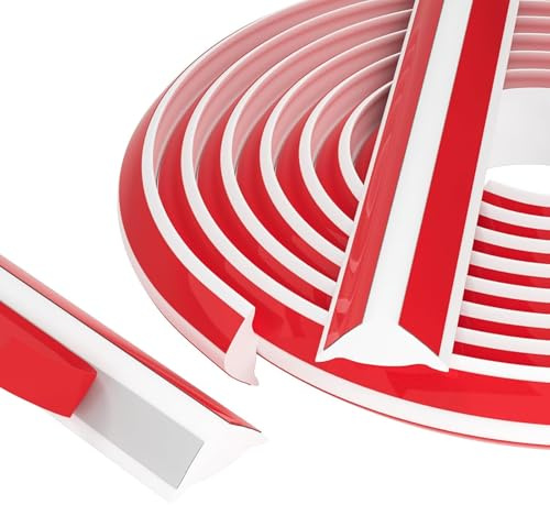 Lansls Moulures Flexibles Autocollantes Pour Plafond, Triangle En Tpe, Corniche Plafond, Pour Plinthe, Plan De Travail De Cuisine, Décoration d'Angle, Bords De Carrelage (3M,27 x 20 mm)