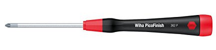 Wiha Feinschraubendreher PicoFinish Pozidriv (04462) PZ1 x 60 mm filigraner Präzisionsschraubendreher, Modellbau, Feinmechanik, mit Drehkappe
