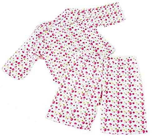 FRILLY LILY DOLLS PINK FLOWER COTTON PYJAMAS TO FIT 18-20 INS[ 45-50 CM] DOLLS SUCH AS 46 CM BABY ANNABELL, BEAR FACTORY, AND COROLLE AND GOTZ LARGER BABY DOLLS OF THIS HEIGHT.