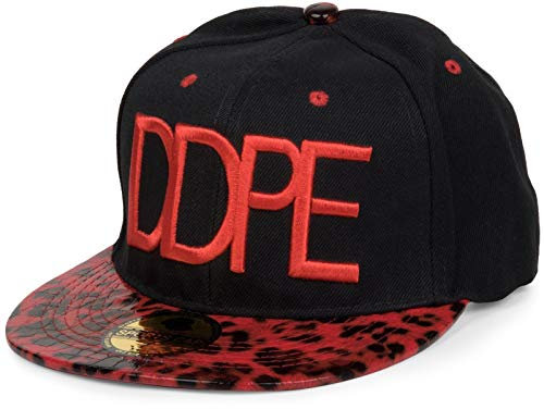 styleBREAKER Snapback Cap 'DDPE' im Leo Design mit Schlangen Prägung, Baseball Cap, verstellbar, Unisex 04023034, Farbe:Schwarz-Rot