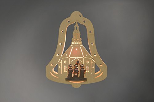weigla Fensterbild Kurrende Höhe ca 28,5 cm NEU Bild Kirche Gotteshaus Motivleuchte Lichtbogen Schwibbogen Holz Erzgebirge Beleuchtung Weihnachten Geschenke Weihnachtsmann Weihnacht Stern
