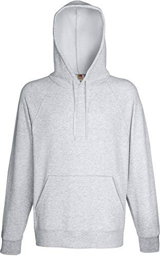 Fruit of the loom Herren Sweatshirt Lightweight Hooded Sweat,Grau (Heather Grey 123),X-Large