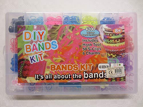 unbekannt Loom Bänder 4200 Stück in Box, farbig Sortiert, mit Webrahmen