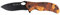 iFIELD EL29032 Coltello da Caccia Pieghevole Bushcraft Sopravvivenza Escursionismo Campeggio, Lama in Acciaio Inox Nero con Manico in Alluminio Arancione con Stampa 3D