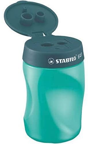 STABILO - Ergonomischer Dosen-Spitzer für Linkshänder - EASYsharpener - 3 in 1 - petrol
