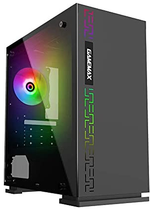 Gamemax H605-TR Dark Ranger Case Mini Micro Tower 0.6MM SPCC with Rainbow Fan 3*USB3.0/2.0 Side Panel in Tempered Glass (HxWxL: 410x375x190 mm)