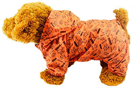 Gulunmun Regenjacken Für Hunde wasserdichte Haustier Hund Regenmantel Für Kleine Hunde Sommer Hundebekleidung Haustier Kleidung Regen Hund Regen Mantel Outdoor-Kostüme-Orange_XXL