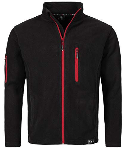 Rock Creek Herren Fleece Jacke Outdoor Wanderjacke Pullover Full Zip Hoodie Herrenjacke Fleecejacke Winterjacke Strickjacke Strickfleecejacke H-197 Schwarz 2XL
