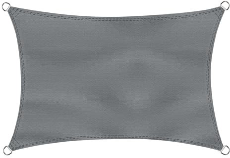 Cool Area Voile d'ombrage Rectangulaire 2.5x4m Respirant HDPE Toile Ombrage UV Protection pour Patio Balcon Jardin Terrasse Extérieur-Antracite