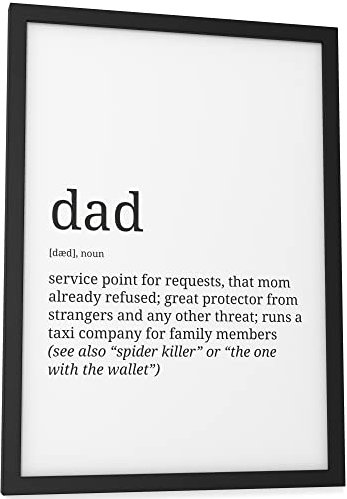 Papierschmiede® Definition Dad, A4 Poster für Wohnzimmer, Schlafzimmer, Küche, Esszimmer, Wandbild Geschenk Wanddeko Spruch English - ohne Rahmen