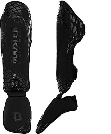Booster Fightgear Schienbeinschoner Cube Schwarz - Muay Thai MMA Kickboxen Schienbeinschoner für Kampfsport und Sparring (L)