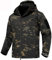 Memoryee Uomo Tattico Camouflage Softshell Giacca Outdoor Militare Pile Fodera Impermeabile Antivento Giubbotto con Cappuccio/Camouflage Black(new)/3XL