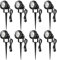 LED Gartenleuchte mit Erdspieß 8 Stücke LED Gartenlampe 9W Weiß 6000K 900LM led strahler außen IP65