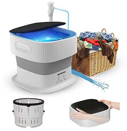 MOJOCO Foldable Washing Machine - Portable Washing Machine for Baby/Girl Clothes/Socks/Underwear - Top Load, White, Energy Efficiency, Portable Clothes Washing Machines