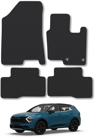 Fits Kia Sportage (2022+) [Hybrid] 3mm Rubber Car Mats | Tailored Fit Durable Floor Mats Full Coverage Protection Waterproof Accessories Easy Clean Anti Slip Made in the UK
