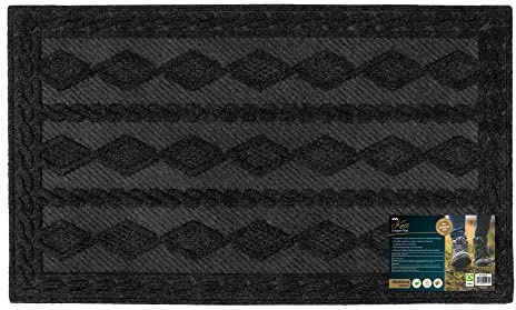JVL Knit Rubber Backed Indoor Doormat, 40x60cm, Charcoal