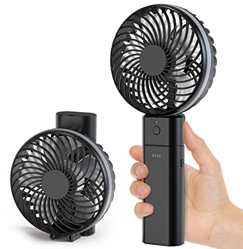 gabless USB Ventilator, Handventilator mit Batterie 5200mah, USB Tischventilator 20 Stunden Arbeitszeit, mini Ventilator 5 Stufen starker Wind, kleiner Ventilator leise für Büro Schlafzimmer
