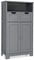 CASART Bathroom Floor Cabinet, Wooden Storage Cupboard with Adjustable Shelf & Doors, Freestanding Side Cabinet Storage Organizer for Bathroom Kitchen Living Room (Grey)