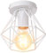 iDEGU Deckenleuchte Retro Industrial Lampe im Geometrie Käfig-Design Vintage 16CM Lampenschirm aus Metall Pendelleuchte Deckenlampe für Flur Schlafzimmer Küche (Käfig A, Weiß)