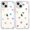 Yoedge 2 Stück Durchsichtig HandyHülle für Apple iPhone 14 Hülle Herz Muster 6,1, Transparent Handy Hülle für iPhone 14 Case 3D Liebe Love Aesthetic Mädchen Frauen Geschenk Schutzhülle Cover-Herzen